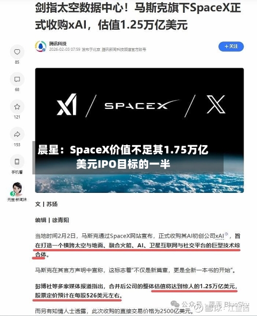 晨星：SpaceX价值不足其1.75万亿美元IPO目标的一半-第3张图片
