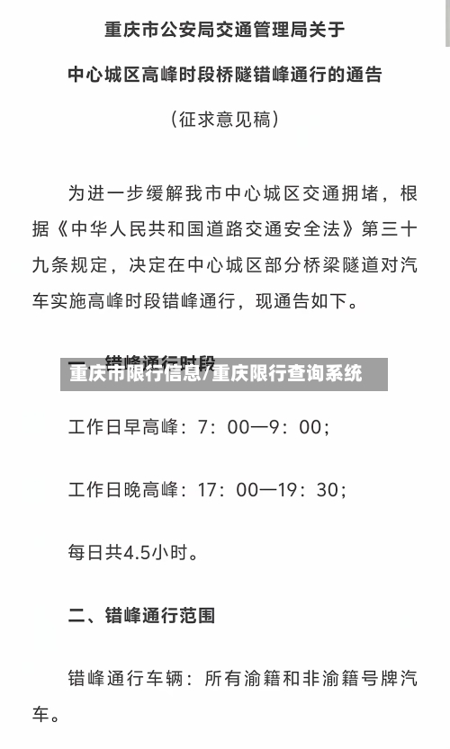重庆市限行信息/重庆限行查询系统